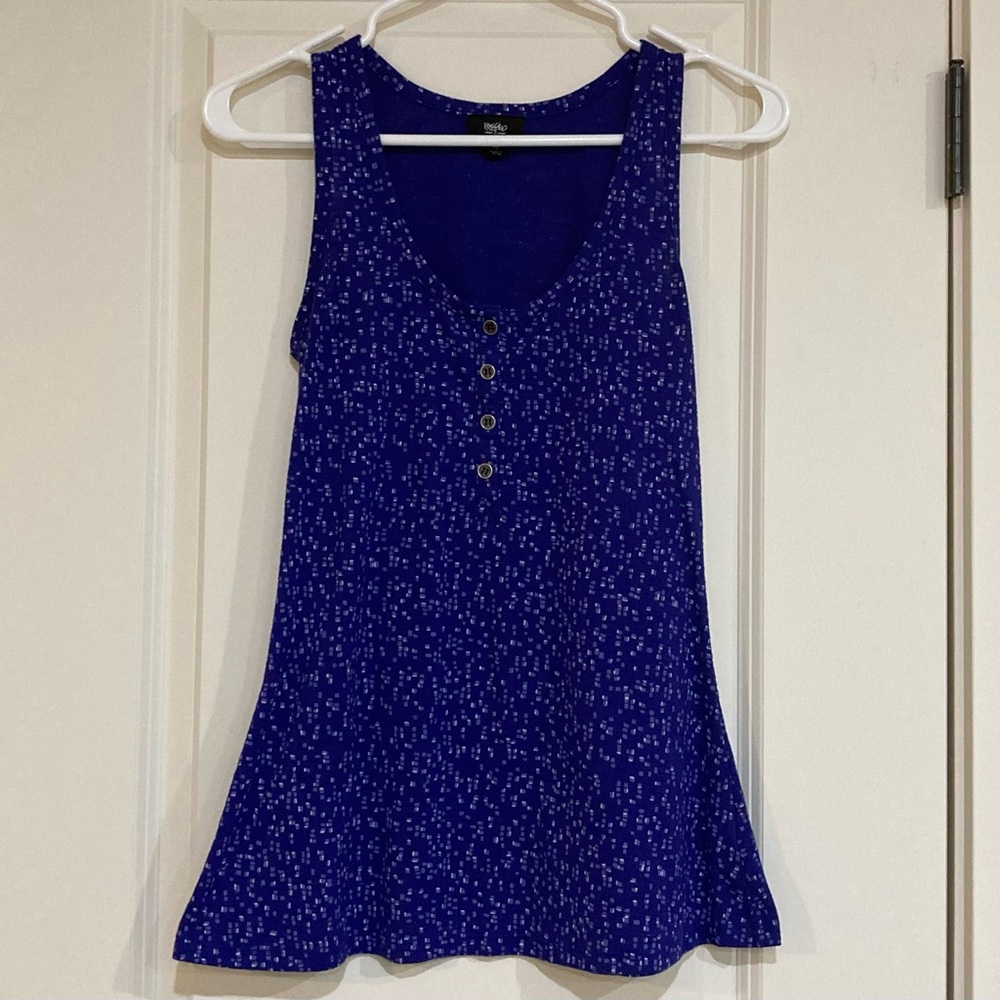 Blue Patterned Tank Top